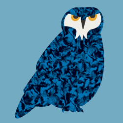 TILE OWL BLUE