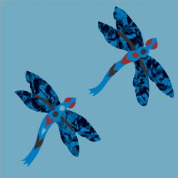 TILE DRAGONFLIES BLUE