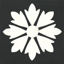 TILE CORNFLOWER FLOWER WHITE & BLACK