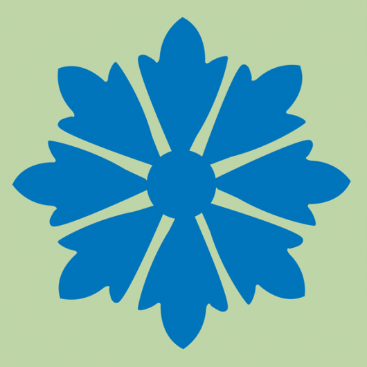 TILE CORNFLOWER FLOWER BLUE & VERT