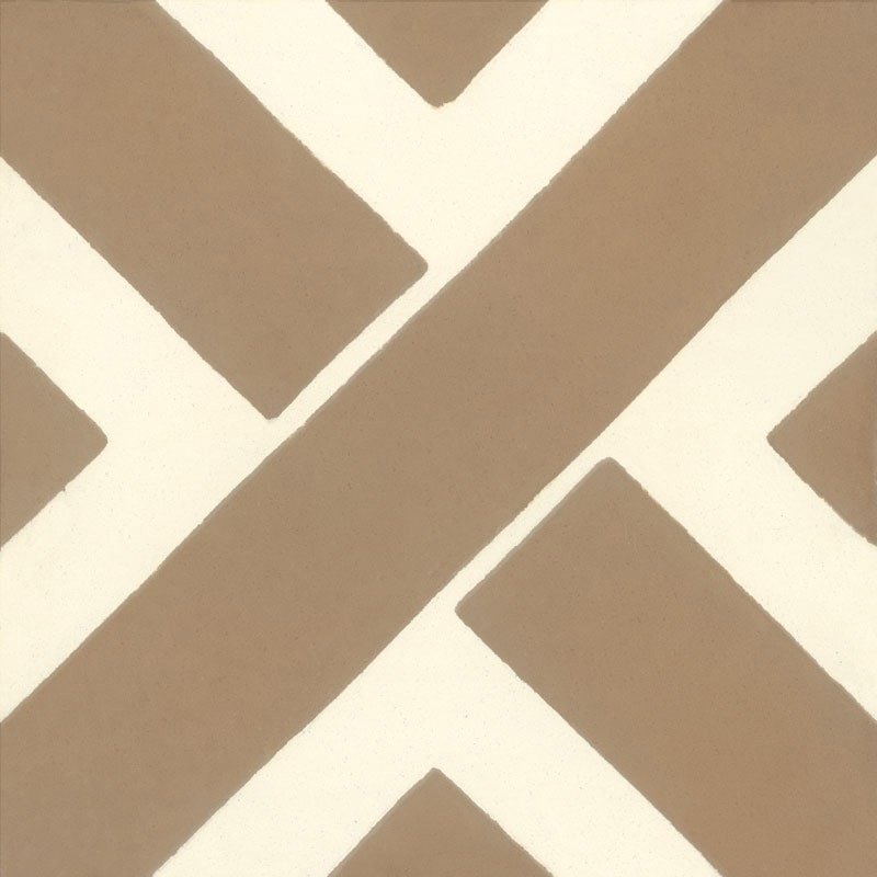 Kros Vanille & Beige Écorce artisanal cement tile by Carocim, handmade ecological design