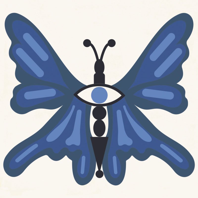 CARREAU LE PAPILLION BLEU