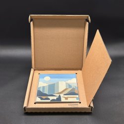 Boite cadeau ouverte dessous de plat Cézanne - Sainte-Victoire - Carocim