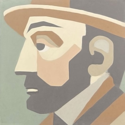 Cement tile Portrait of Cézanne – decorative tile handcrafted by Carocim