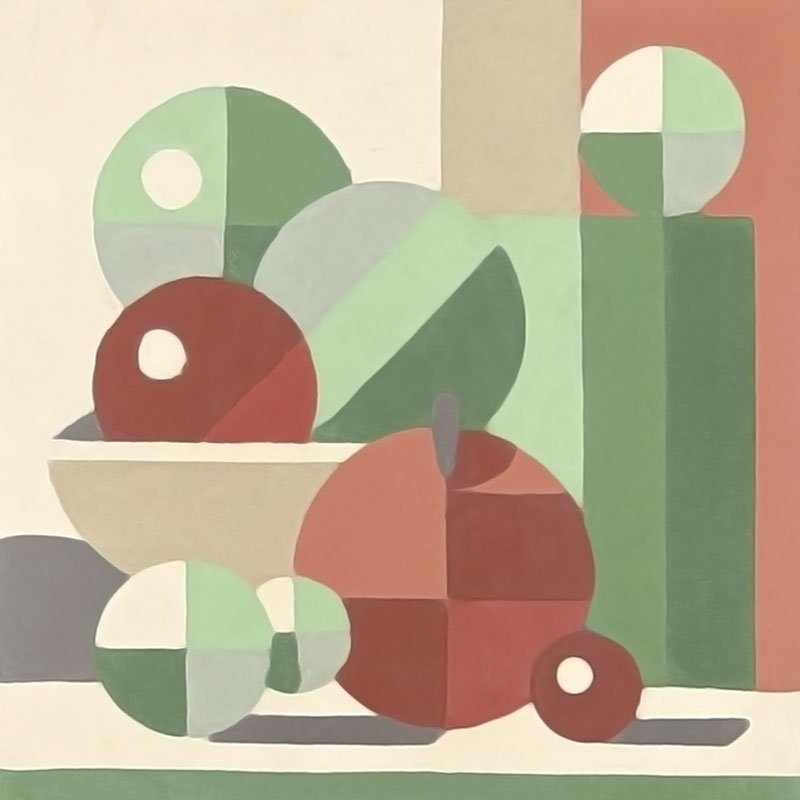 Carreau ciment motif Nature morte – design Cézanne fait main signé Carocim