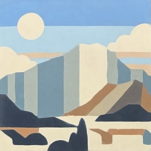 Cement tile Sainte-Victoire – Cézanne mountain motif by Carocim