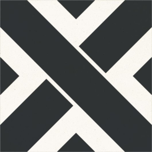Carreau de ciment Kros noir et blanc - Collection Baptiste Vandaele