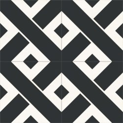 4 Carreaux de ciment Kros noir et blanc - Collection Baptiste Vandaele - composition 1