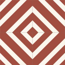 4 Carreaux de ciment Zig Rouge & Blanc - Collection Baptiste Vandaele - composition 1