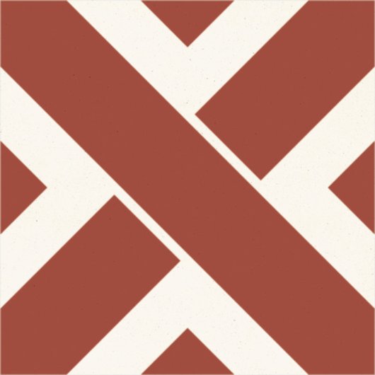 Carreau de ciment kros rouge et blanc - Collection Baptiste Vandaele