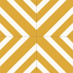4 Tiles Zig yellow and white cement tile – Baptiste Vandaele Collection - composition 2