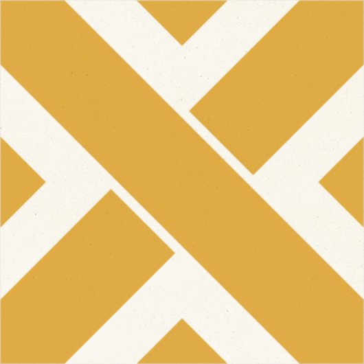 Carreau de ciment kros jaune et blanc - Collection Baptiste Vandaele